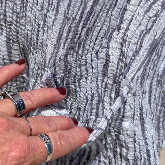 Great Cavalier by St.Paul 100% Ramie Gauzy Seer Sucker Coastal Top Women Size XL - Picture 8 of 10